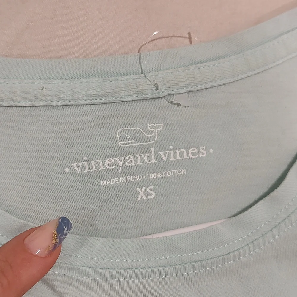 Light teal, Vineyard Vines, size x-small long sleeve - Picture 3 of 3